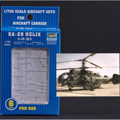 Trumpeter #3414 Soviet Navy Harrier KA-29 Helix (6 Aircraft) 1/700 Scale Model