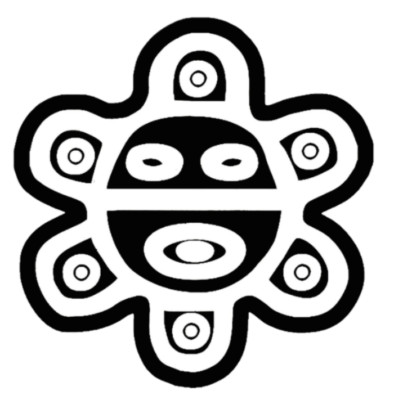 Taino Sun Black & White Vinyl Waterproof Sticker, 4 Sizes