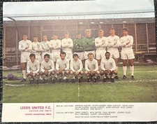Signed 1969 1970 Leeds United FC Team Group Mike O’Grady Football Autograph