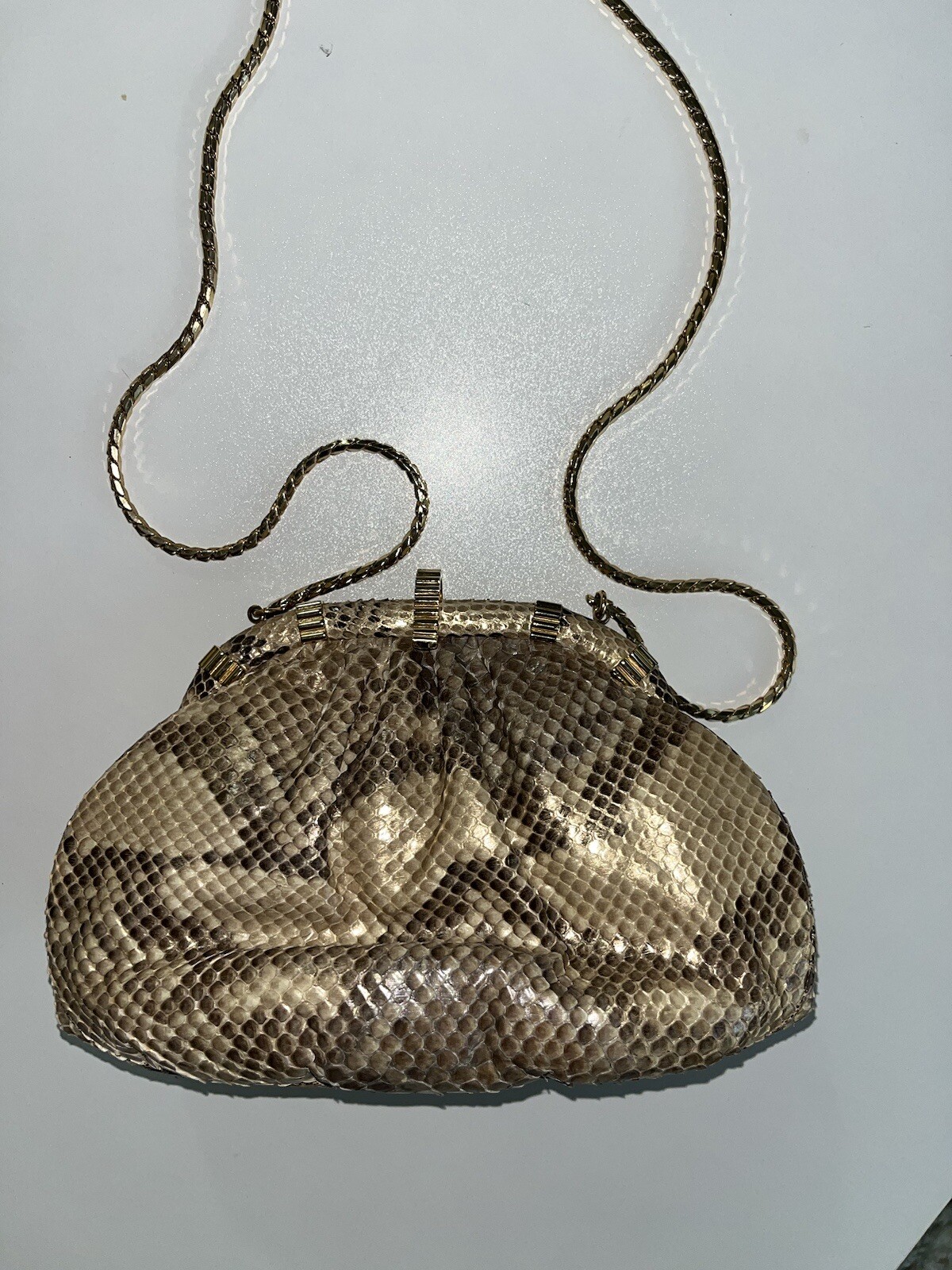 Judith Leiber Grey Python Clutch - image 10