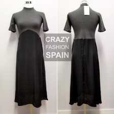 ZARA WOMAN SALE! NWT PERKINS NECK COMBINED MIDI DRESS SIZE M 1165/916