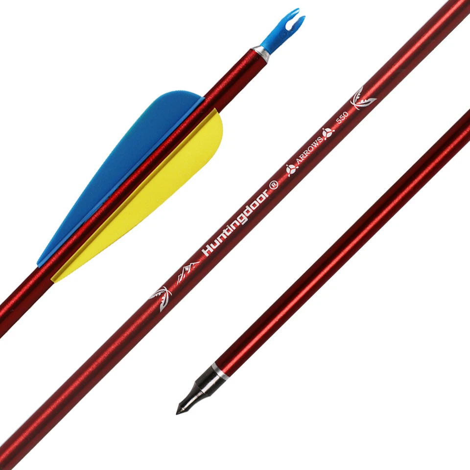 6pcs Aluminium Alloy Arrows SP550 OD 7.6mm Archery Hunting with Adjusted Points - Image 2 of 4