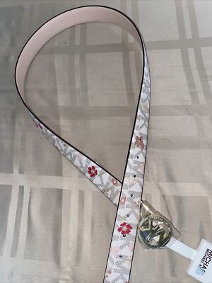 Michael Kors Belt Reversible Print Logo Vanilla Floral&Pink  display picture 2