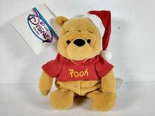 Santa Winnie The Pooh Mini Bean Bag Plush Disney Store Christmas