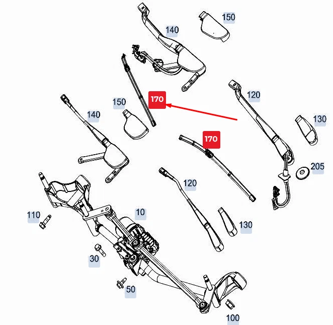 MERCEDES-BENZ GLE W167 Front Wiper Blade Set A1678209501 NEW 
