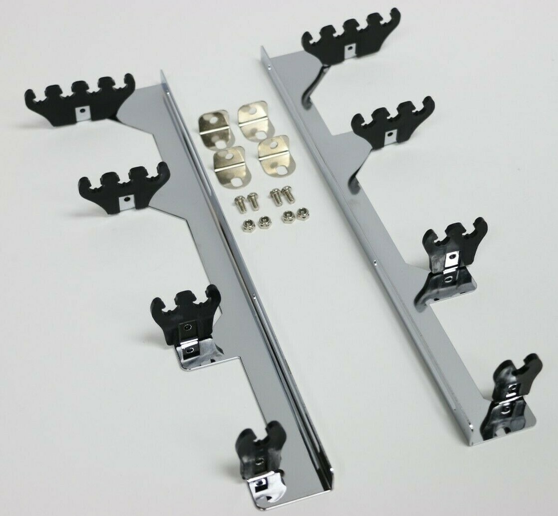 Chrome Linear Spark Plug Wire Separators Divider Loom Black Valve Cover SBC 350