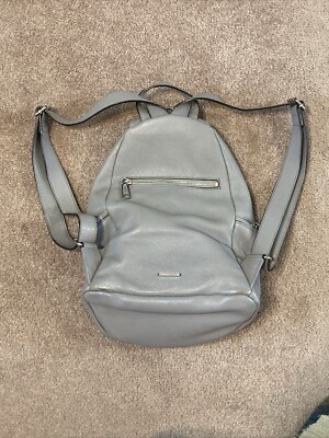 Rebecca Minkoff Julian Backpack Grey Pebbled Leather Medium 