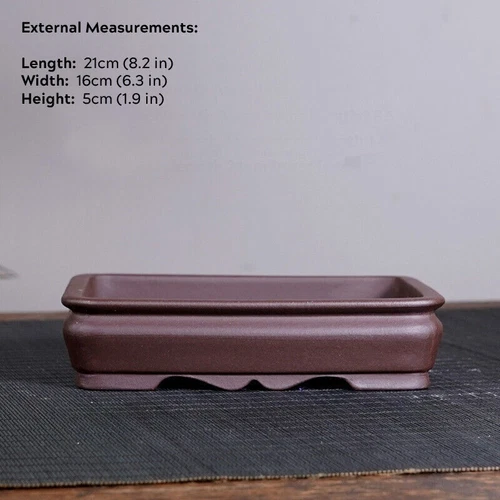 7-12" Large Rectangular Bonsai Pot Traditional Chinese Unglazed Purple Sand Pots - Picture 28 of 34