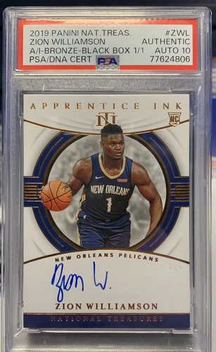 2019 National Treasures Zion Williamson Apprentice Ink Bronze BB 1/1 PSA Auto 10