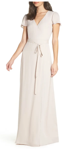Noelle Flutter Wrap Dress in Crisp 