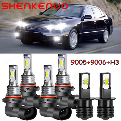 For Lexus GS300 1993 1994 1995 1996 1997 6x LED Headlight+Fog