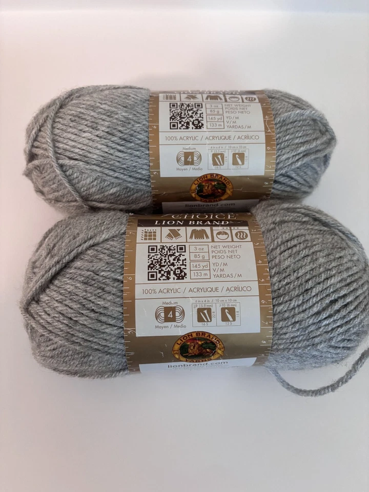 2 madejas marca León Vanna's Choice hilo de brezo plateado 3 OZ madeja acrílica 145 yardas Foto 2 de 4