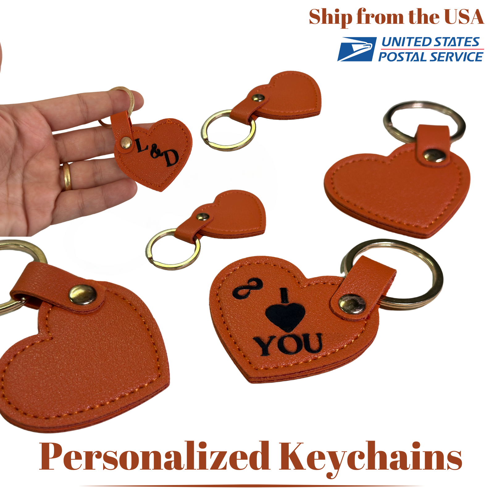 Custom Engraved Valentine's Keychain Gift for Him or Her-image