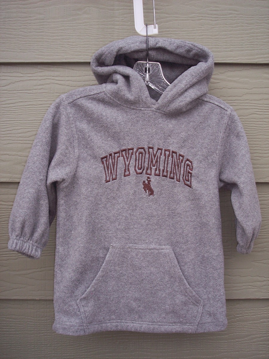 University of Wyoming Boy Girl Fleece Top Hoodie Sz Solid Gray - Main Image
