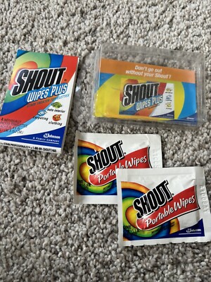 Shout Wipes Plus Portable To-Go, Portable Stain Remover Treater Towelettes 2 Pk