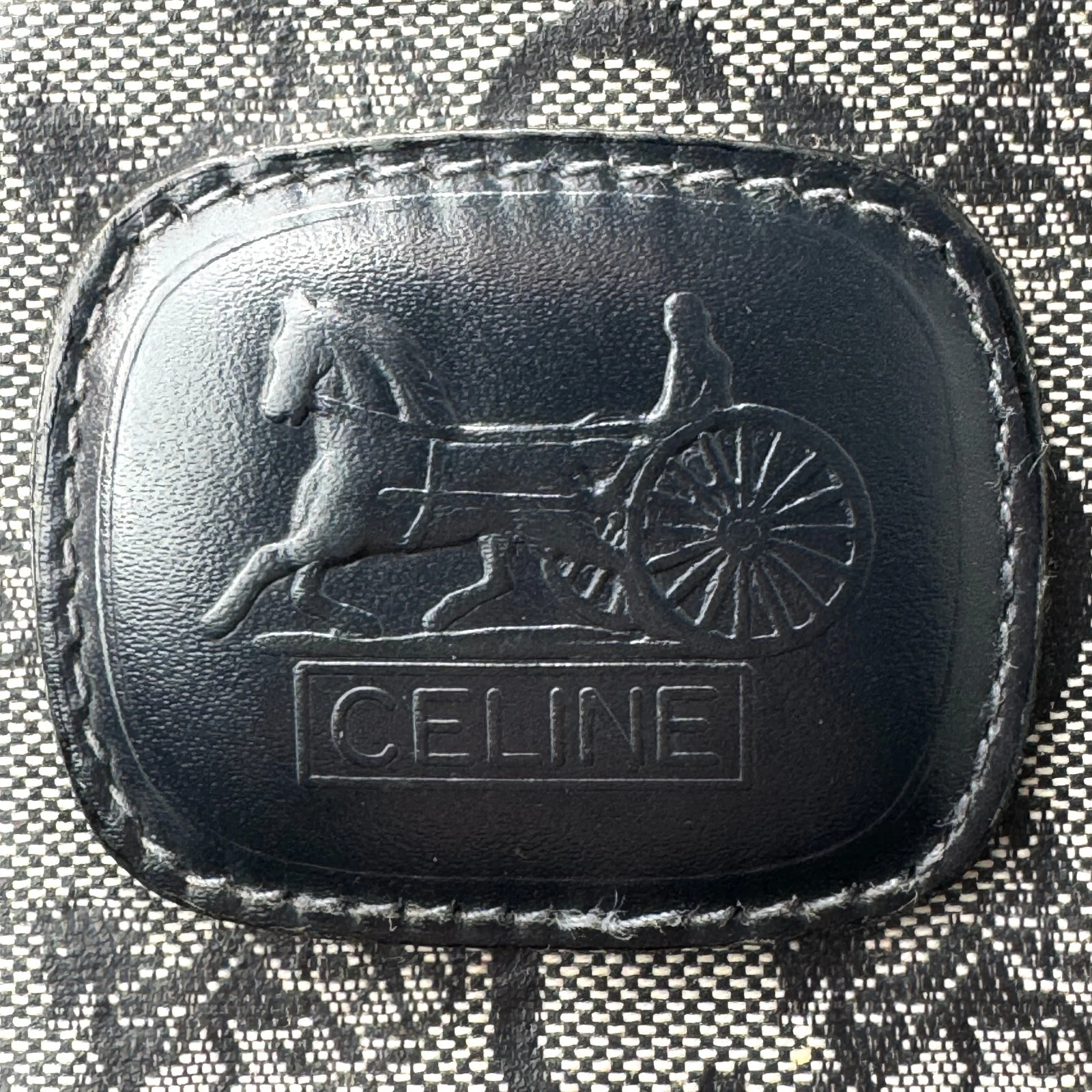 CELINE C Macadam Pochette Pochette Pochette Pelle PVC Nero MO5 Autentica