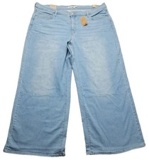 New Levi's Jeans Womens 24W M 318 Shaping Wide Leg Mid-Rise Stretch Light wash