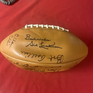 Chicago Bears Autographed  Football Sid Luckman and Many More 1970's Pardee