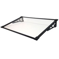 Vordach Haustürdach Aluminium 150 x 90 cm schwarz Haustür Pultvordach Kunststoff