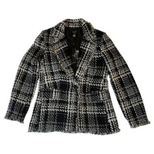 Tahari Women  s Tweed Blazer   Size 10   Black  Ivory   New With Tags