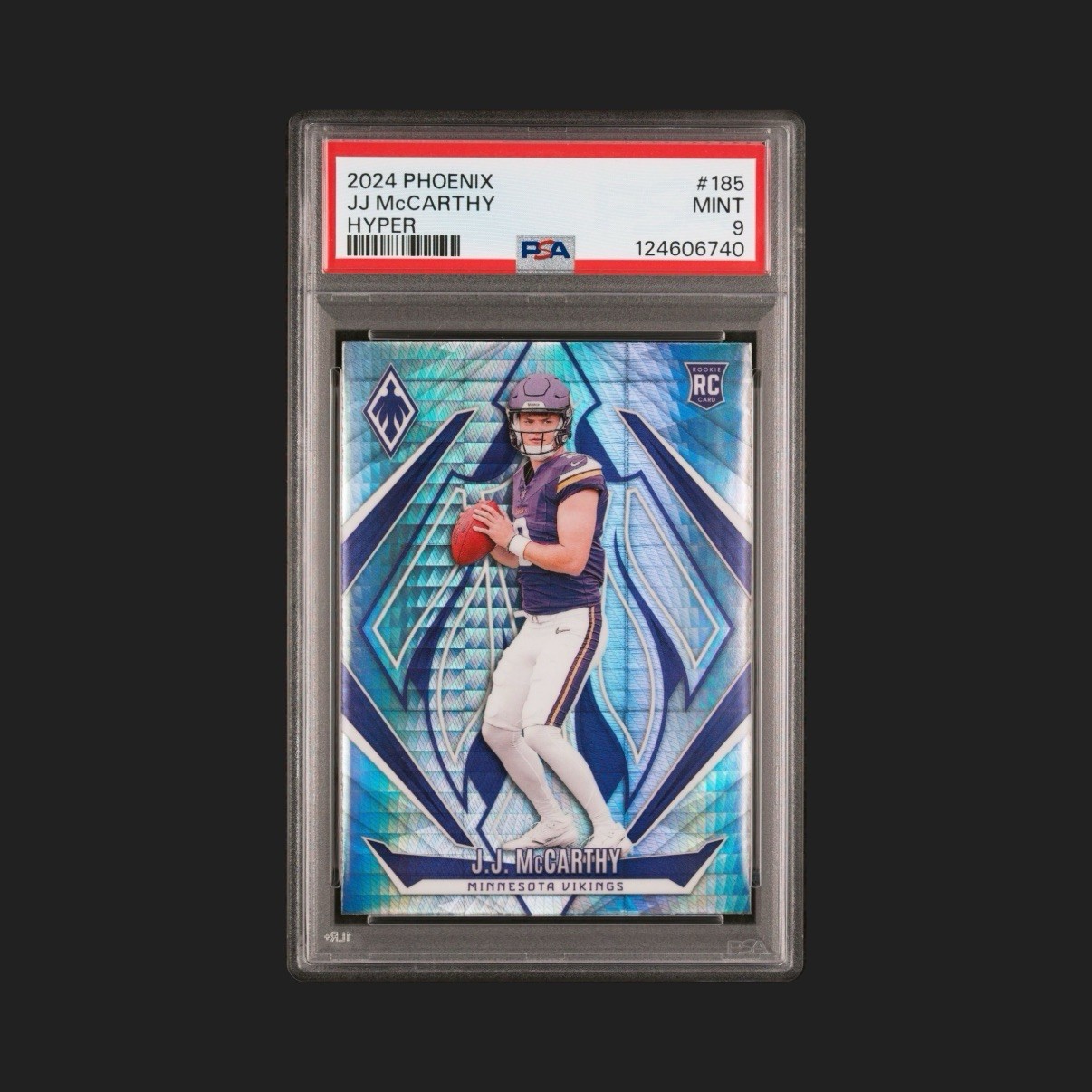 2024 Panini Phoenix JJ McCarthy Hyper Rookie #185 PSA 9 Minnesota Vikings