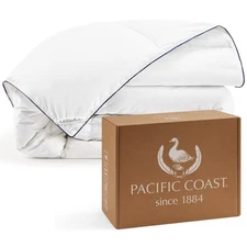 Down Comforters King Size, 100% Cotton Duvet Insert, Extra Fluffy White Comfo...