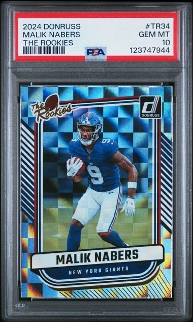2024 PANINI DONRUSS THE ROOKIES #TR34 MALIK NABERS PSA GEM MINT 10
