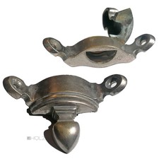 Teppichstangen Halter alt Art Deco 1930er Messing vernickelt Paar