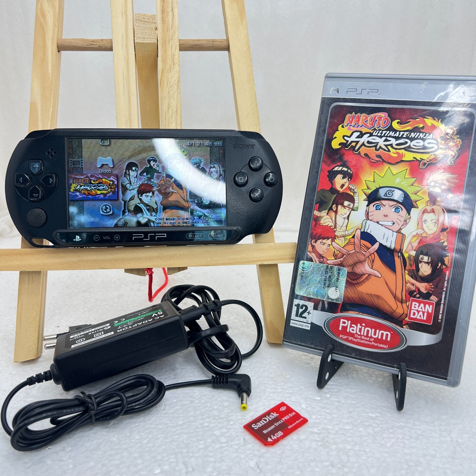 PSP Street E1004 Console Memory Stick 4GB Caricatore ARK-4 Sony Originale