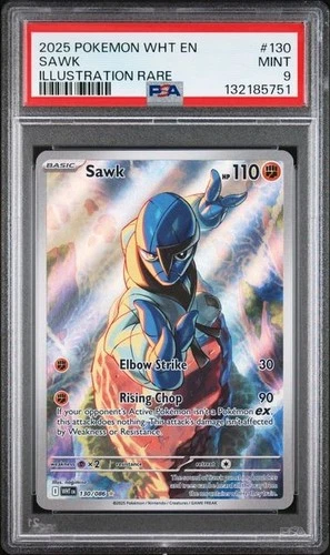 2025 POKEMON WHT EN-WHITE FLARE ILLUSTRATION RARE #130 SAWK PSA 9