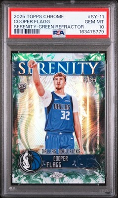 2025 TOPPS CHROME SERENITY GREEN REFRACTOR #SY-11 COOPER FLAGG 83/99 PSA 10