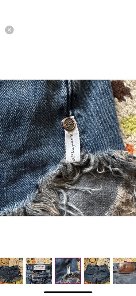 One Teaspoon Women's Dark Green Bandit Denim Jeans Shorts Size 28 - Image 3 of 4