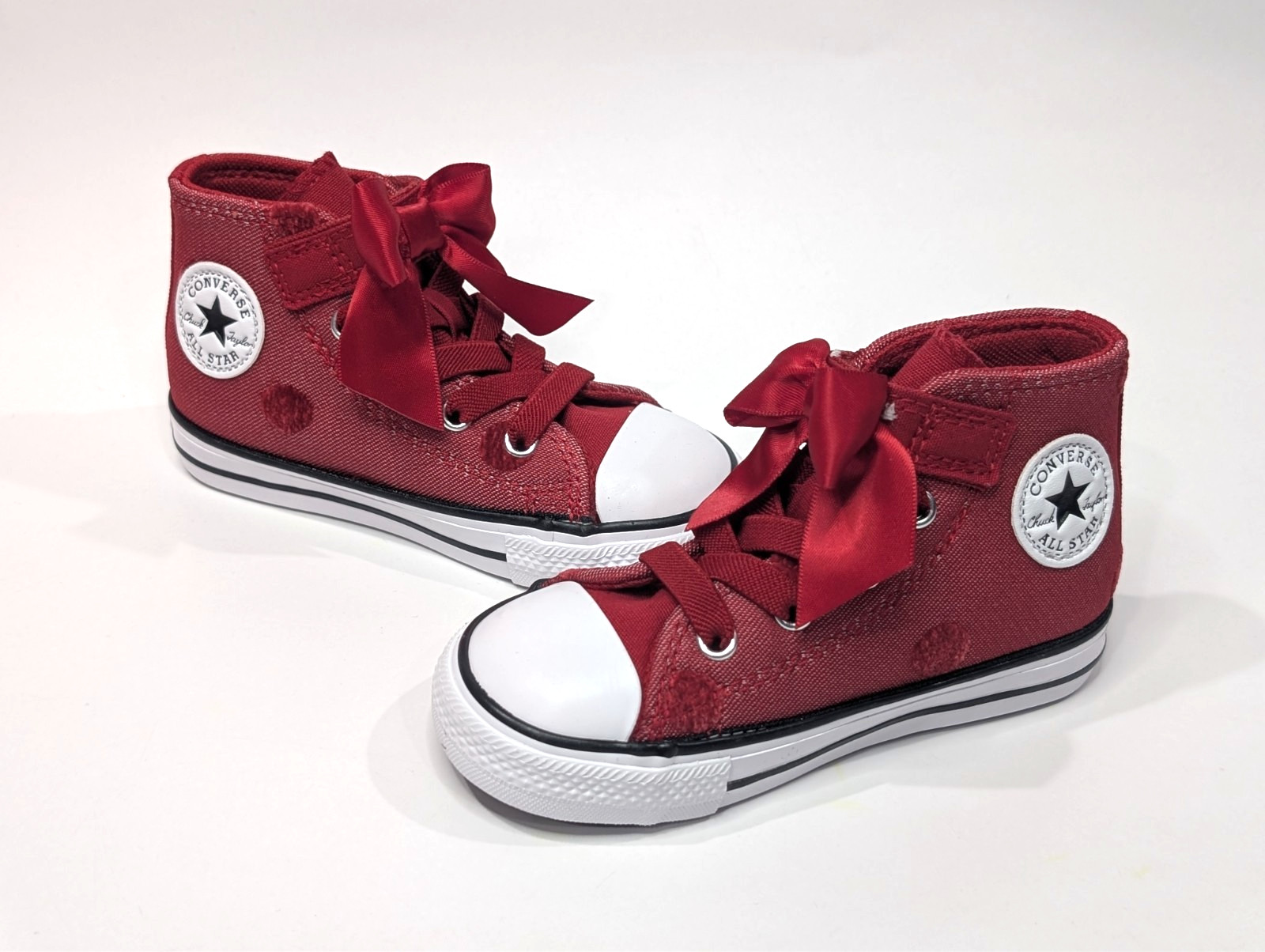 Converse CTAS 1V Red/White Toddler Girl's High Top Sneakers-