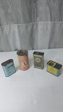 Set 4 Lattine Polvere Sparo Vintage Stock lotto Vecchia Latta Antica Scatola