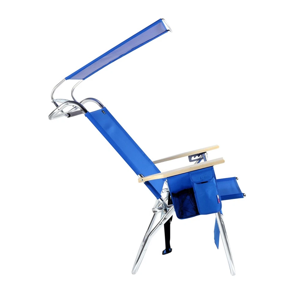 Silla de playa plegable Big Tycoon de aluminio con asiento alto de 17 pulgadas 250 libras Foto 4 de 4
