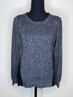 The Limited Sweater Womens Small Two-Tone Grey Black Rolled Neck Hem Lightweight