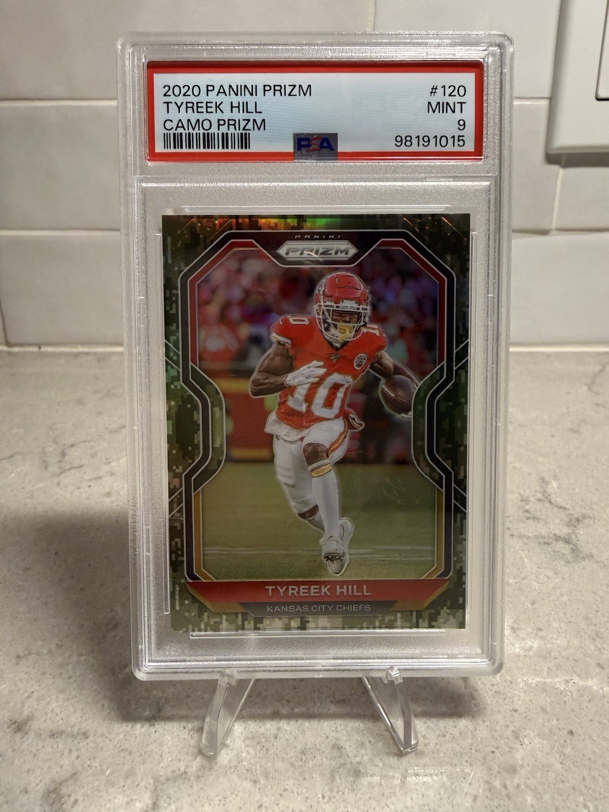 2020 Panini Prizm TYREEK HILL /25 Camo #120 Chiefs PSA 9, POP 7 🔥