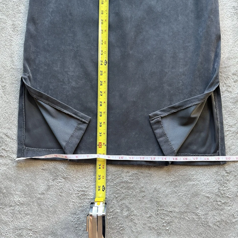 De Colección Clio Petites Mujeres Gris Terciopelo Lápiz Falda Midi PM Hecha EE. UU. Años 90 Minimalista Foto 4 de 4