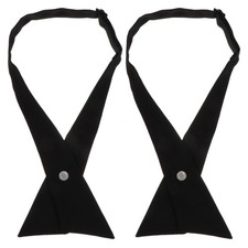 2Pcs Durable School Cross Bowtie Adjustable Neck Tie Black Comfortable Material