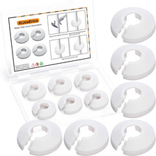 6 Pcs Fit 3/4 Inch Flange Water Pipe Cover Decoration White 20mm 0.79 Inch P...
