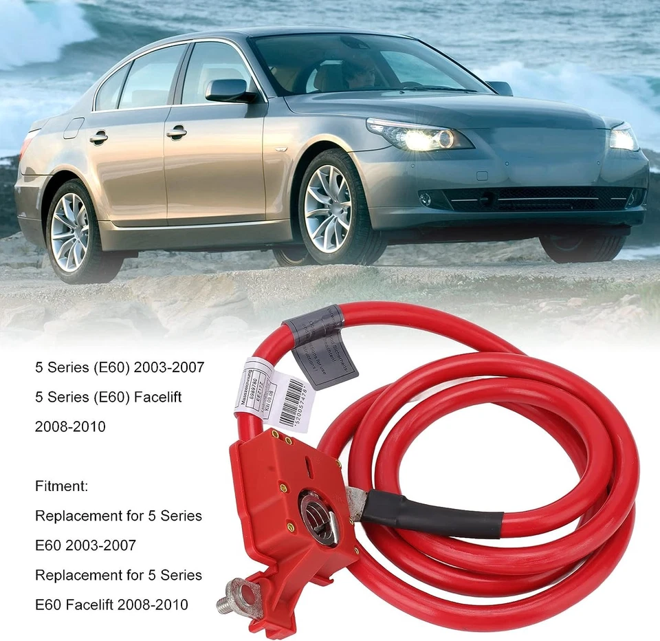 Cable de batería para BMW 525 528 530 535 545 550 Sedán E60 Serie 5 61126989780 Foto 2 de 4