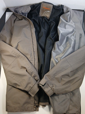 Weathercast Outerwear Rain Coat XL - Gray Polyester Shell Lightweight Jacket