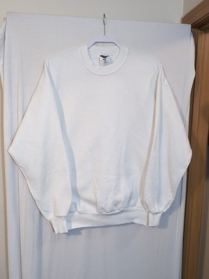 Jerzees Basic Blank White Crewneck Sweatshirt Size XLARGE Long Sleeve