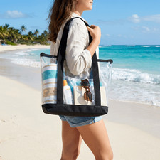 Large Capacity Clear Tote Bag Waterproof PVC Shoulder Bag Summer Beach Bag
