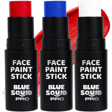 PRO Red White Blue Face Paint Stick - Waterproof Body Paint for Adults  Kids Ey