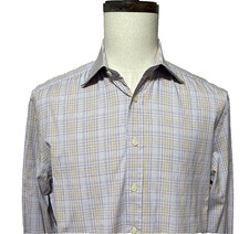 Charles Tyrwhitt Dress Shirt Mens 16/33 Slim Fit Blue Pink Colorful Plaid Button
