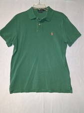 Polo Ralph Lauren Shirt Mens Medium Green Short Sleeve Custom Slim Fit Cotton