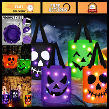 Colorful Light-Up Halloween Trick or Treat Buckets - 4 Pack, Fun Party Decor