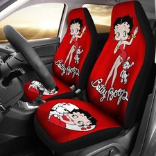 Betty Boop Car Seat Covers Cute Betty Boop And Dog Cartoon Set Of 2