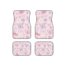Pink Butterfly Floral Car Mats